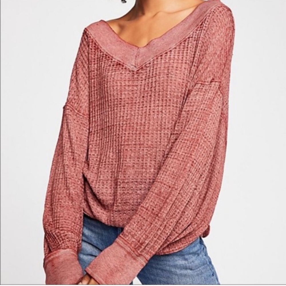 Free People South Side Thermal Top sz L